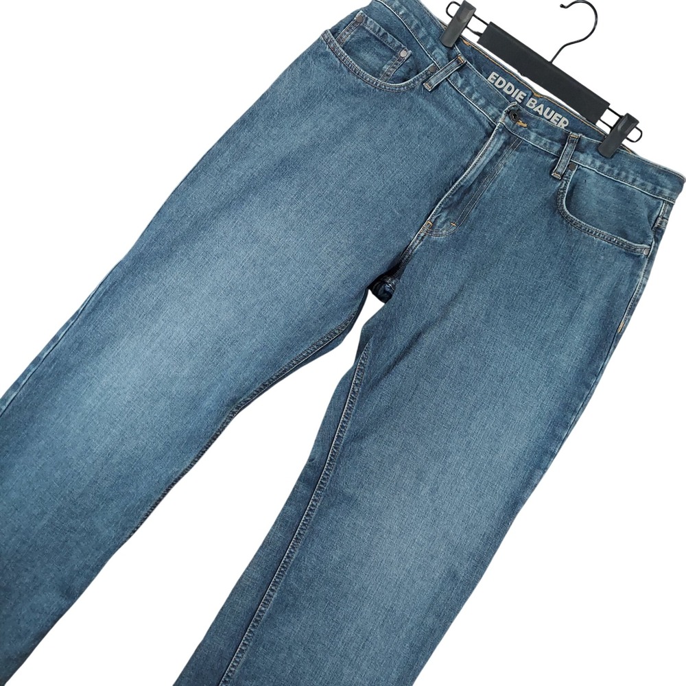 Eddie Bauer Jeans Men 36x32 Blue Relaxed Fit Straight Leg Medium Wash Denim